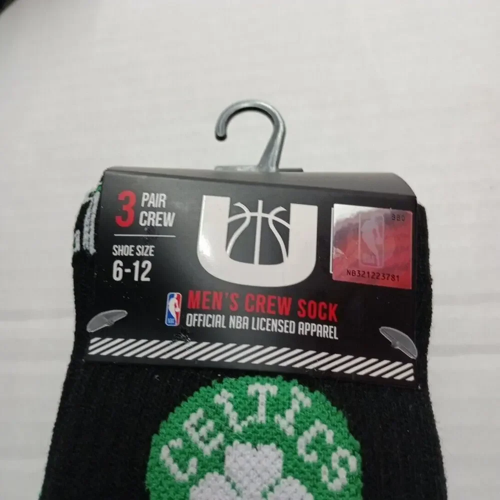 Boston Celtics Official NBA Licensed Apparel Ultra Crew Socks 3‎ Pair Size 6-12